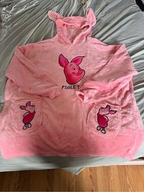 Pink Piglet Plush Hoodie Tunic